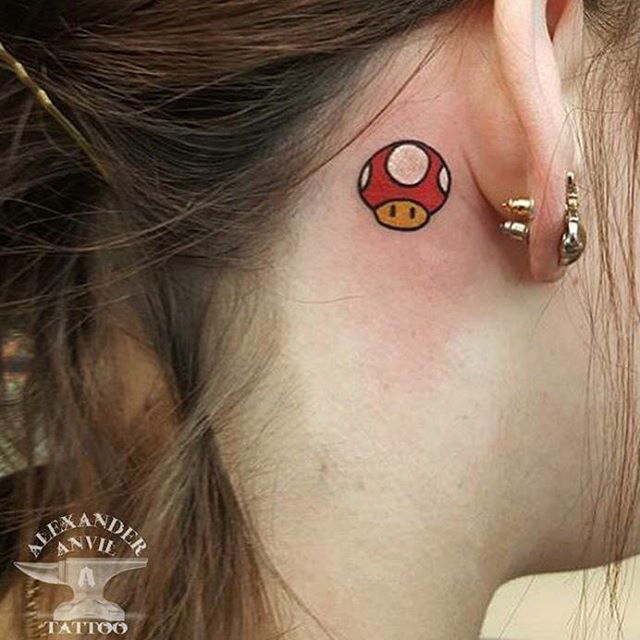 Mario Mushroom Tattoo