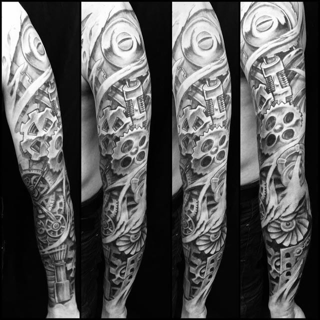 Mechanical Sleeve Tattoo