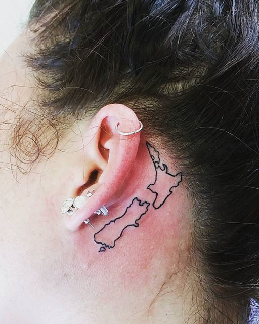 New Zeland Map Tattoo