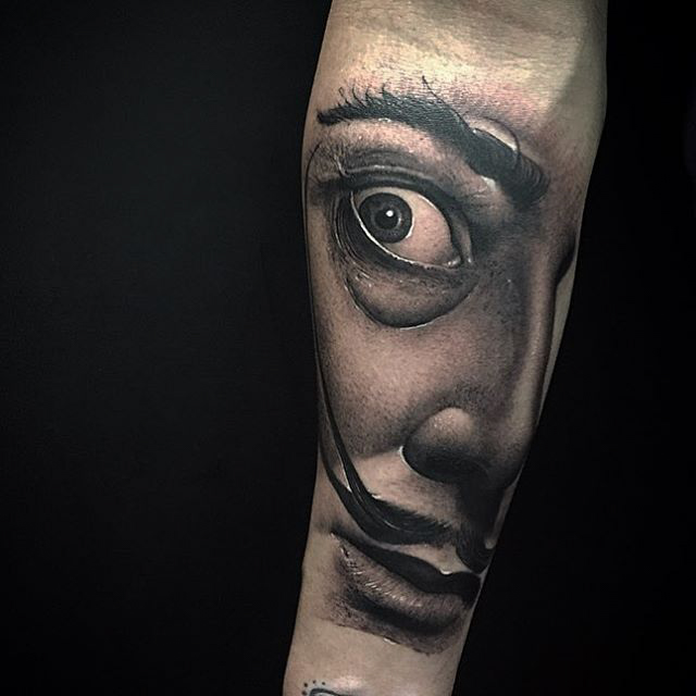 salvador dali portrait tattoo