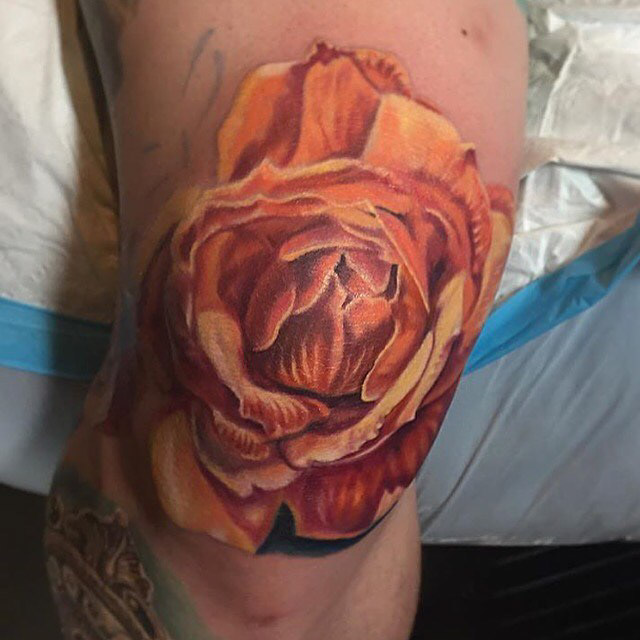 Rose Knee Tattoo