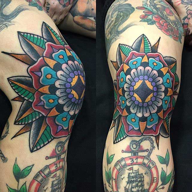 Traditional Knee Tattoo