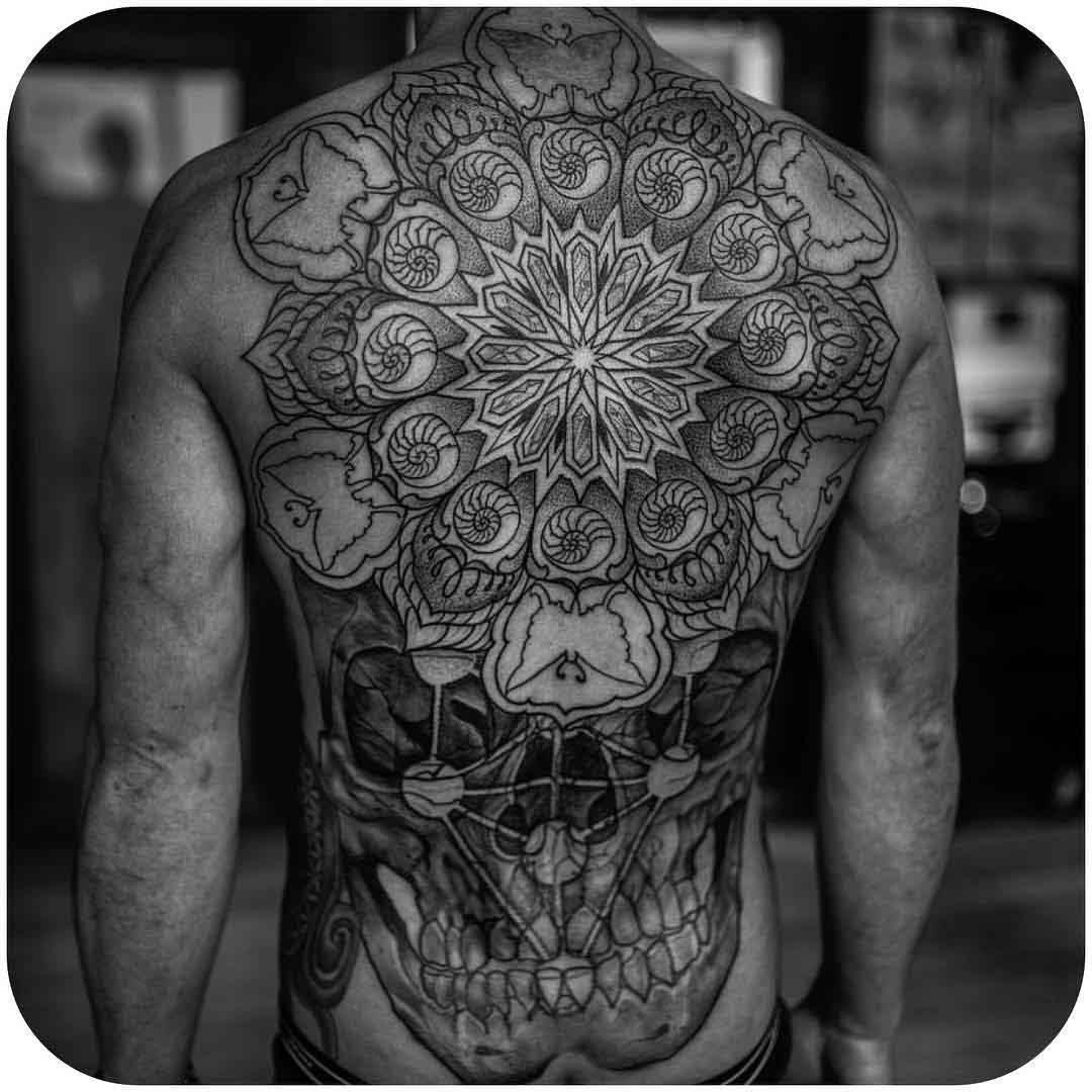 back tattoo skull