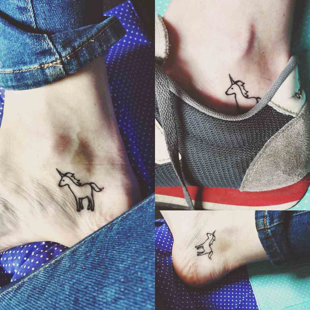 Ankle Tattoo Unicorn