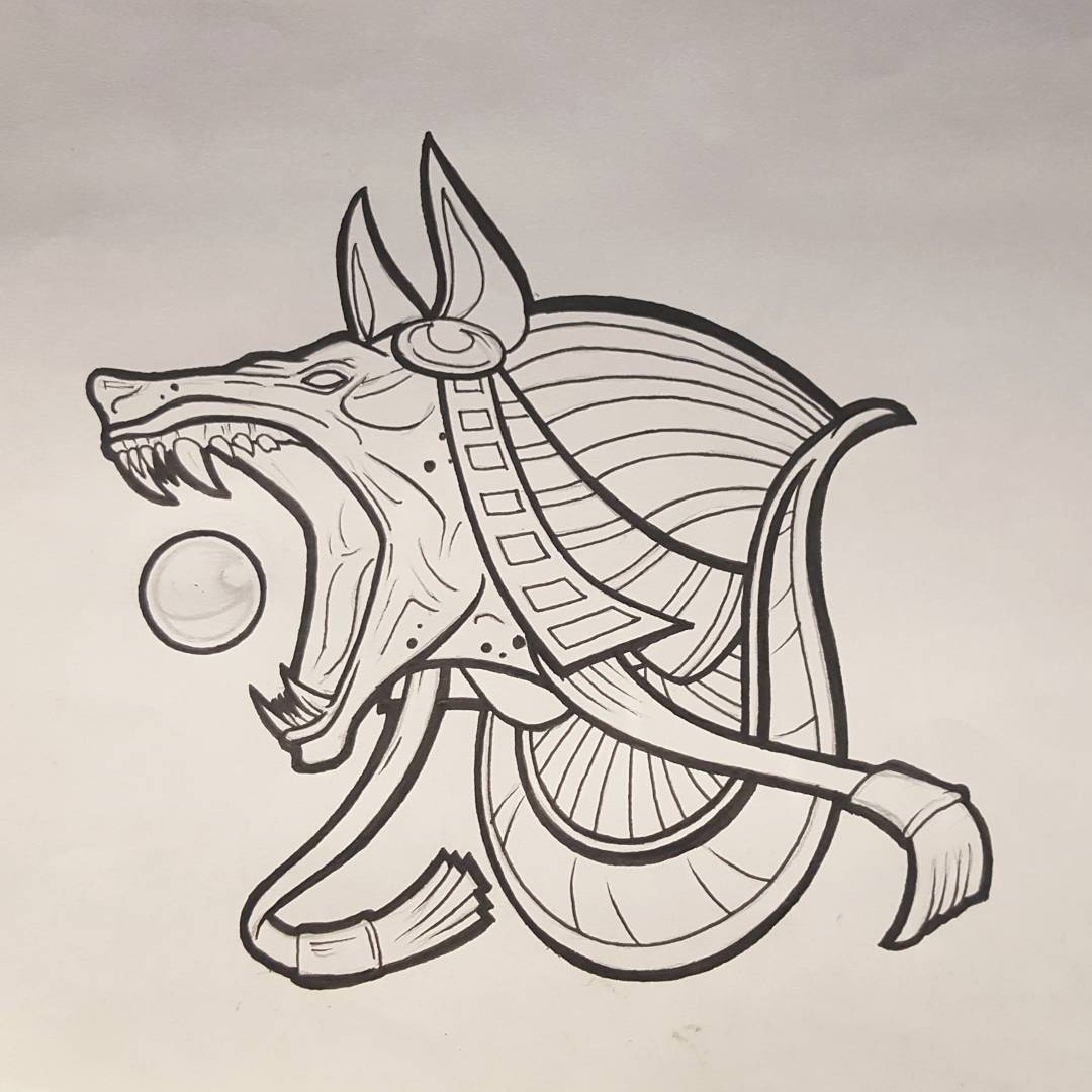 Anubis Tattoo Design by chrisinktattoo