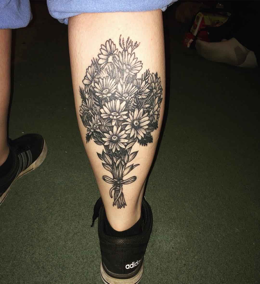 Bouquet of Flowers Tattoo by alexfelicianoart