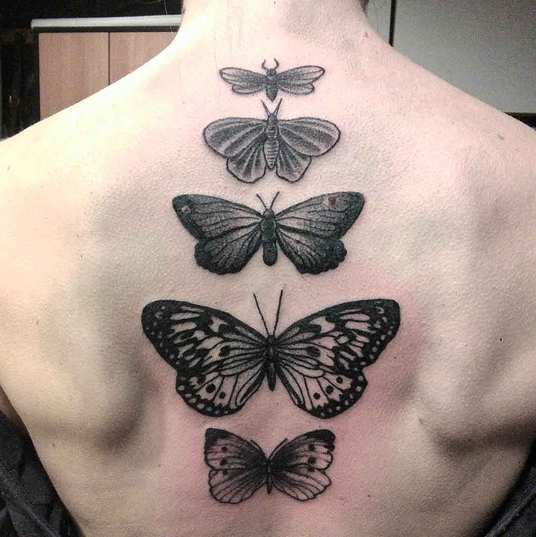 Butterfly Tattoo Down Spine by krihitkasoia