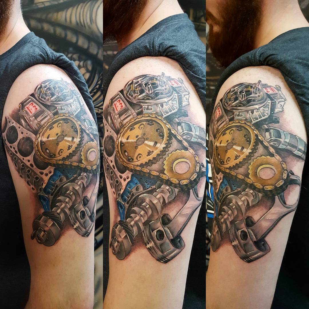 Engine Parts Tattoo by jasonrhodestat2