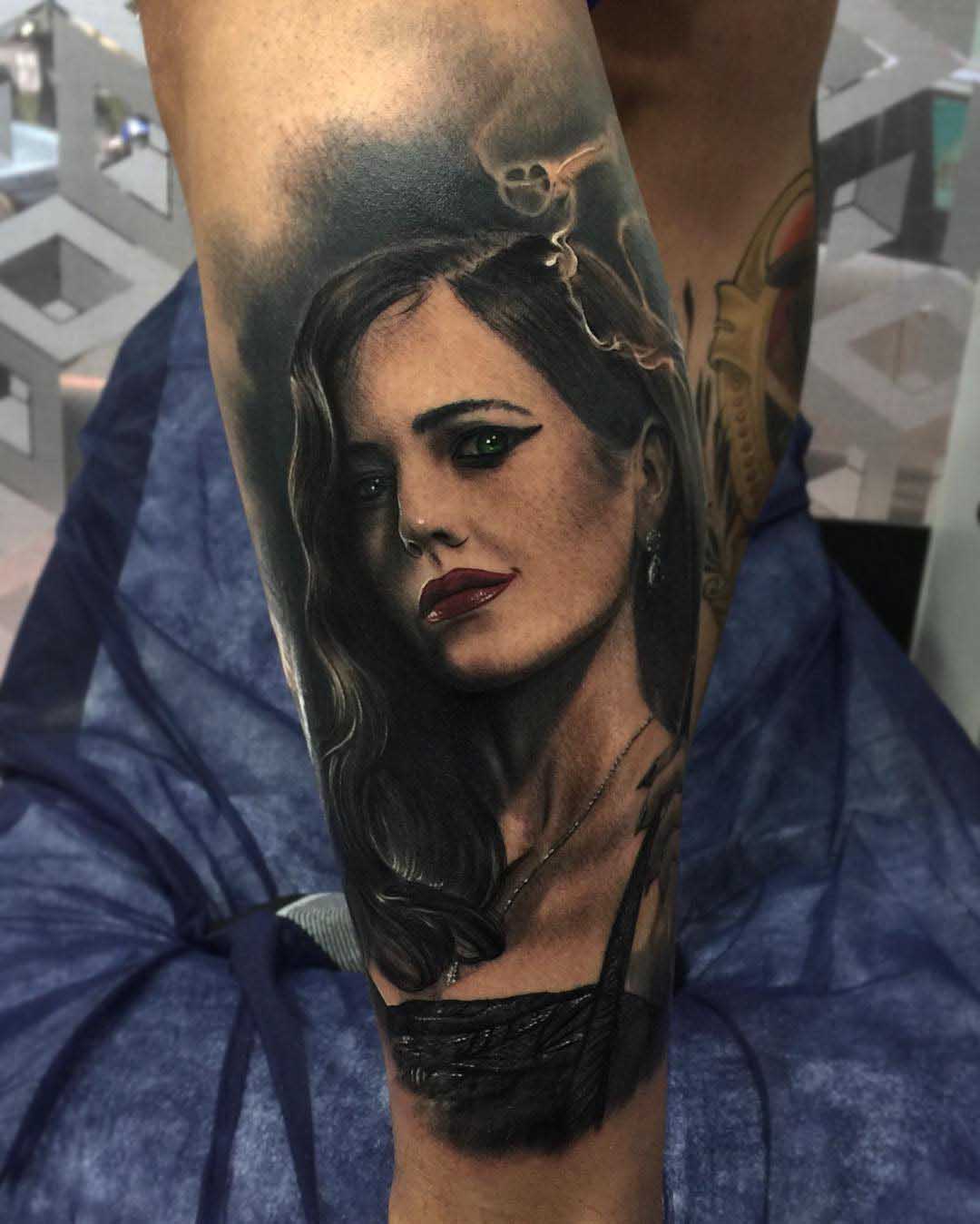 realistic portrait Eva Green