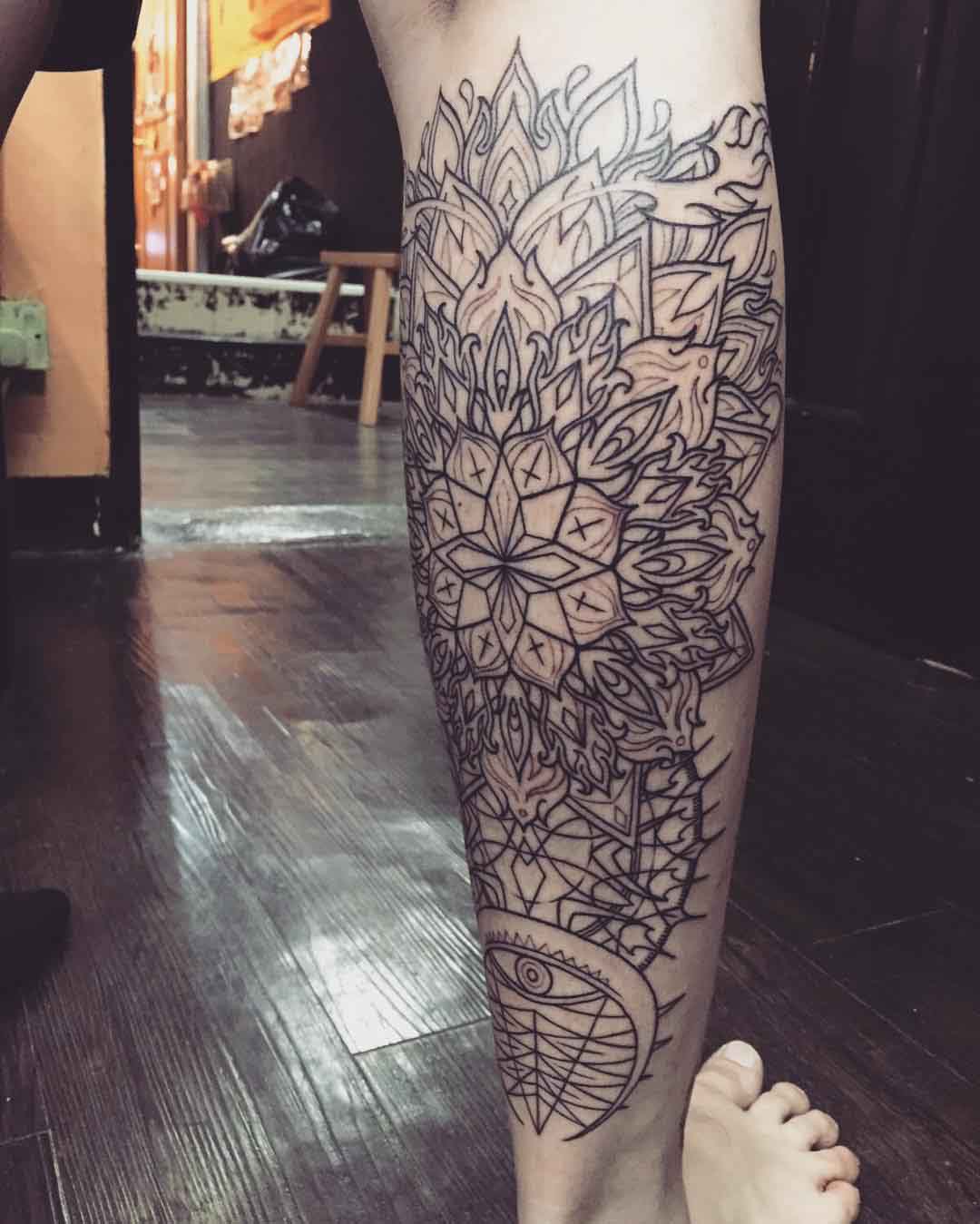 Fire Mandala Tattoo Outlines