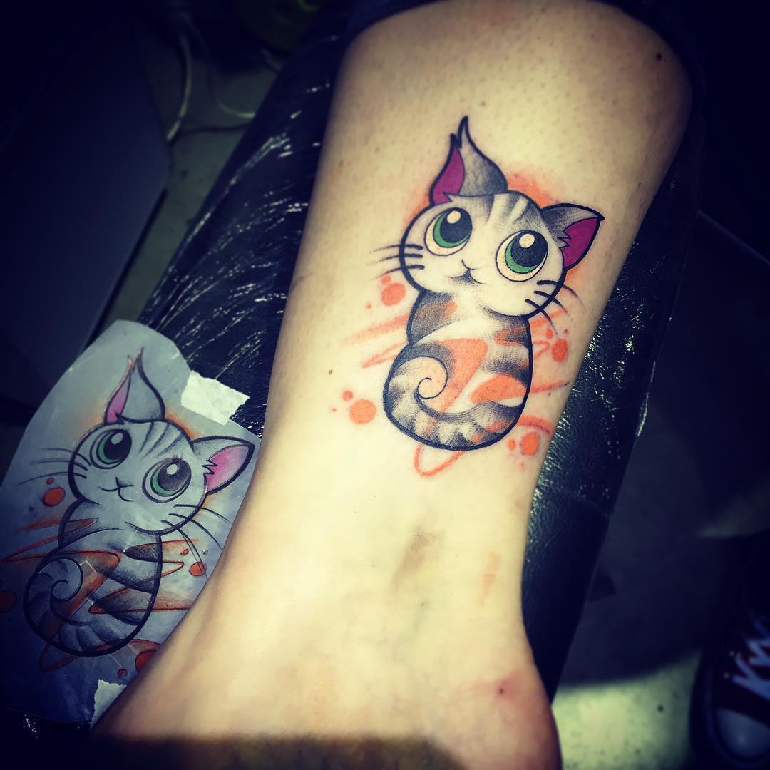 cat tattoo cute funny