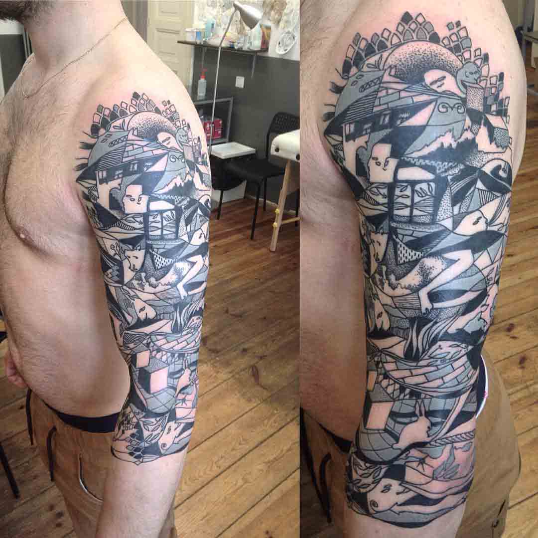 Half of Sleeve Tattoo by paluch_kobra