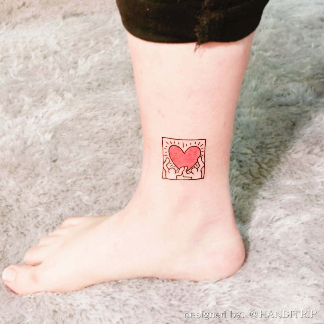 Heart Ankle Tattoo by handitrip