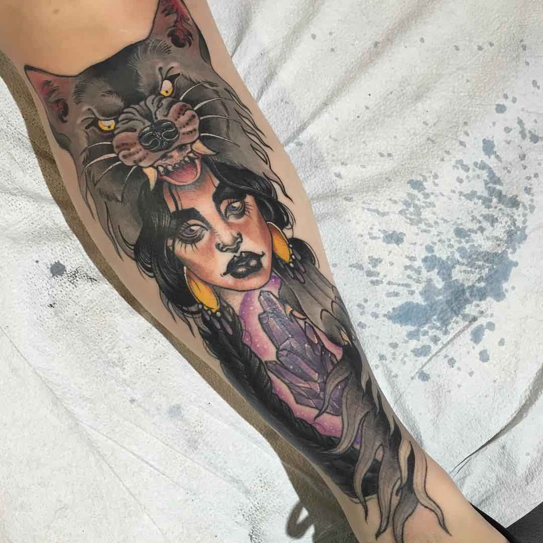 Magical Shin Tattoo by toriewartoothtattoo