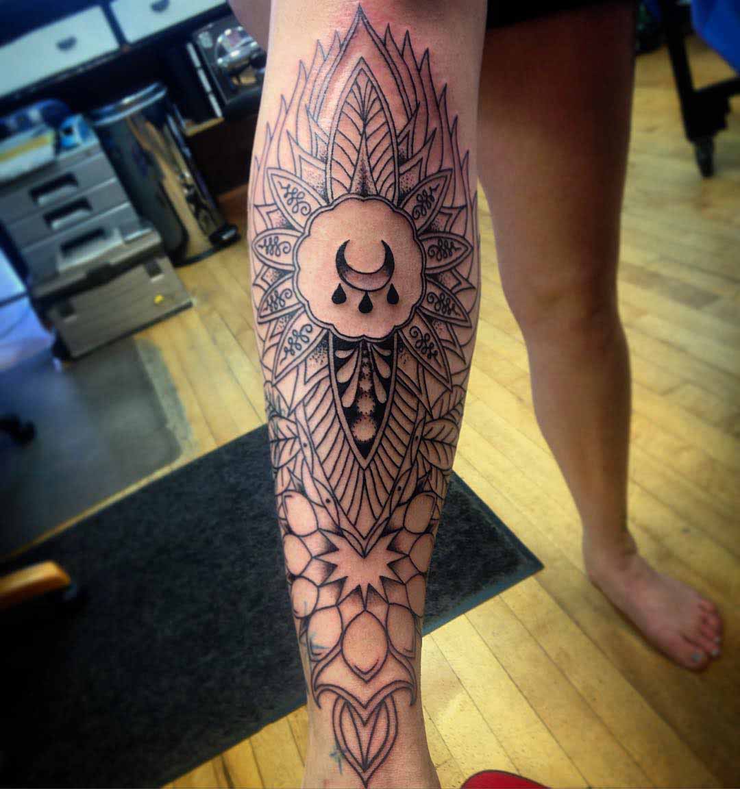 Philosophic Shin Tattoo by mickeycrowe