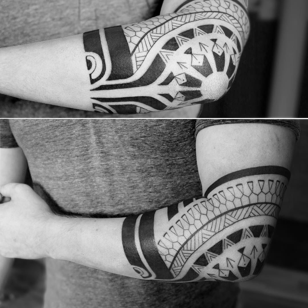 Polynesian Elbow Tattoo by ubik_tattoo