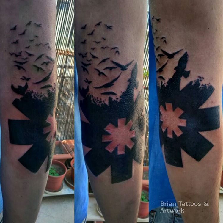 RHCP Emblem Tattooo on Elbow by brian_ta2