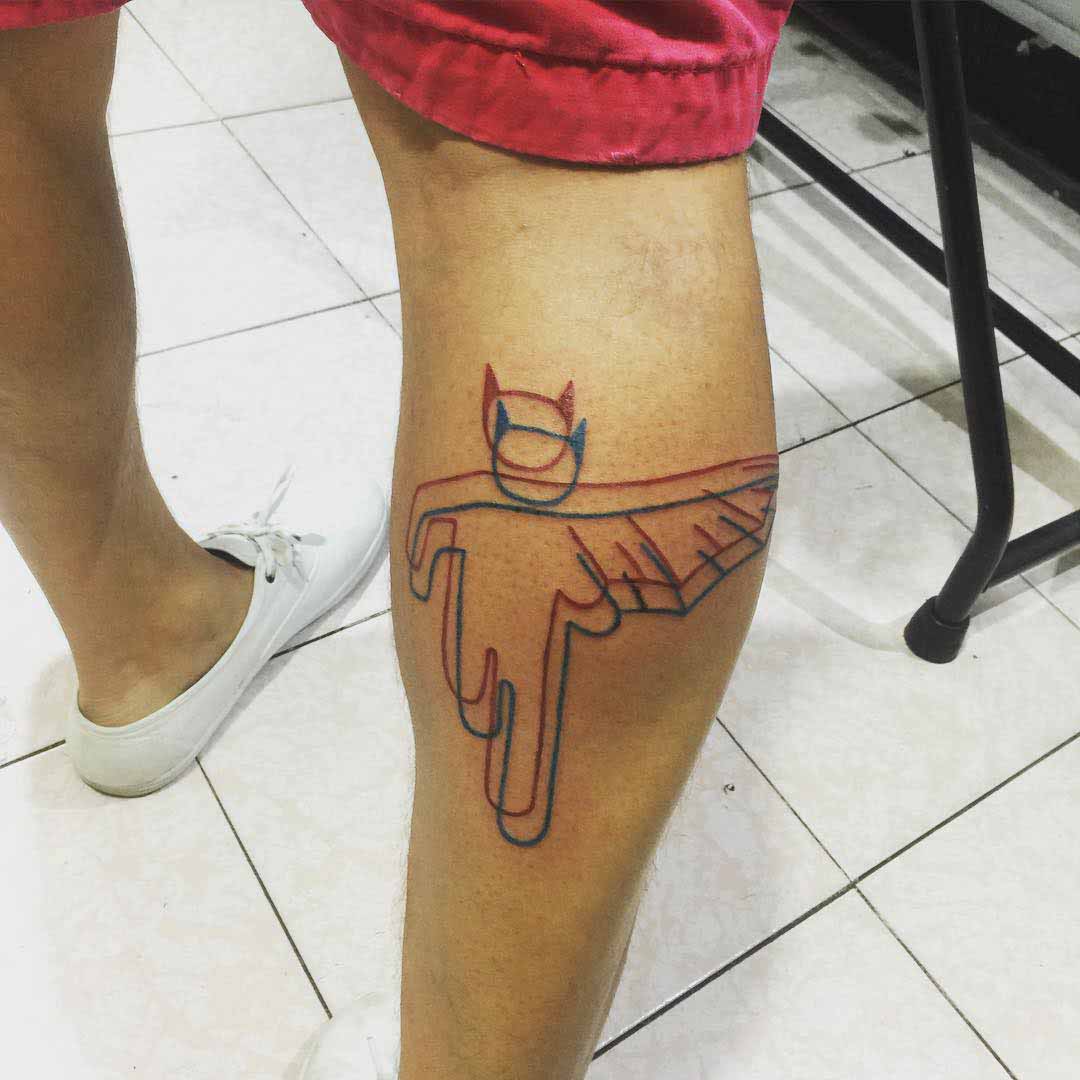 Running Batman Outline Tattoo Minimalism by eddzape