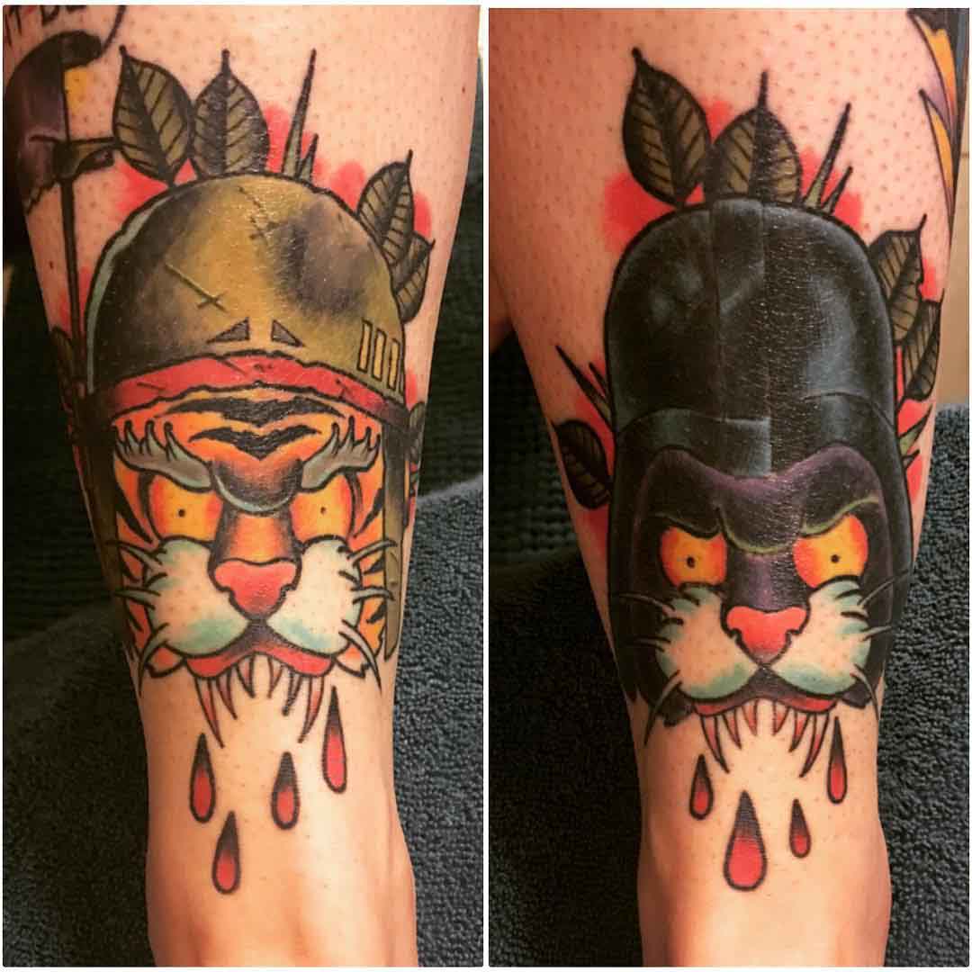 Shin Tattoo Designs by ericburgertattooer