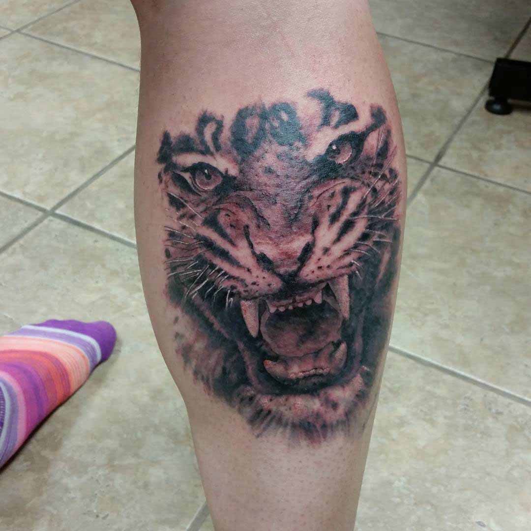 Tiger Calf Tattoo by fernandorodrigueztattoos