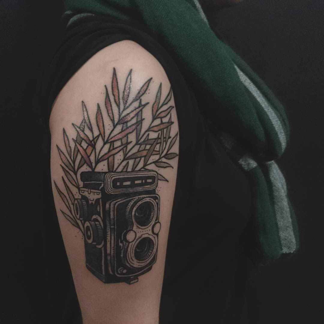 old camera tattoo