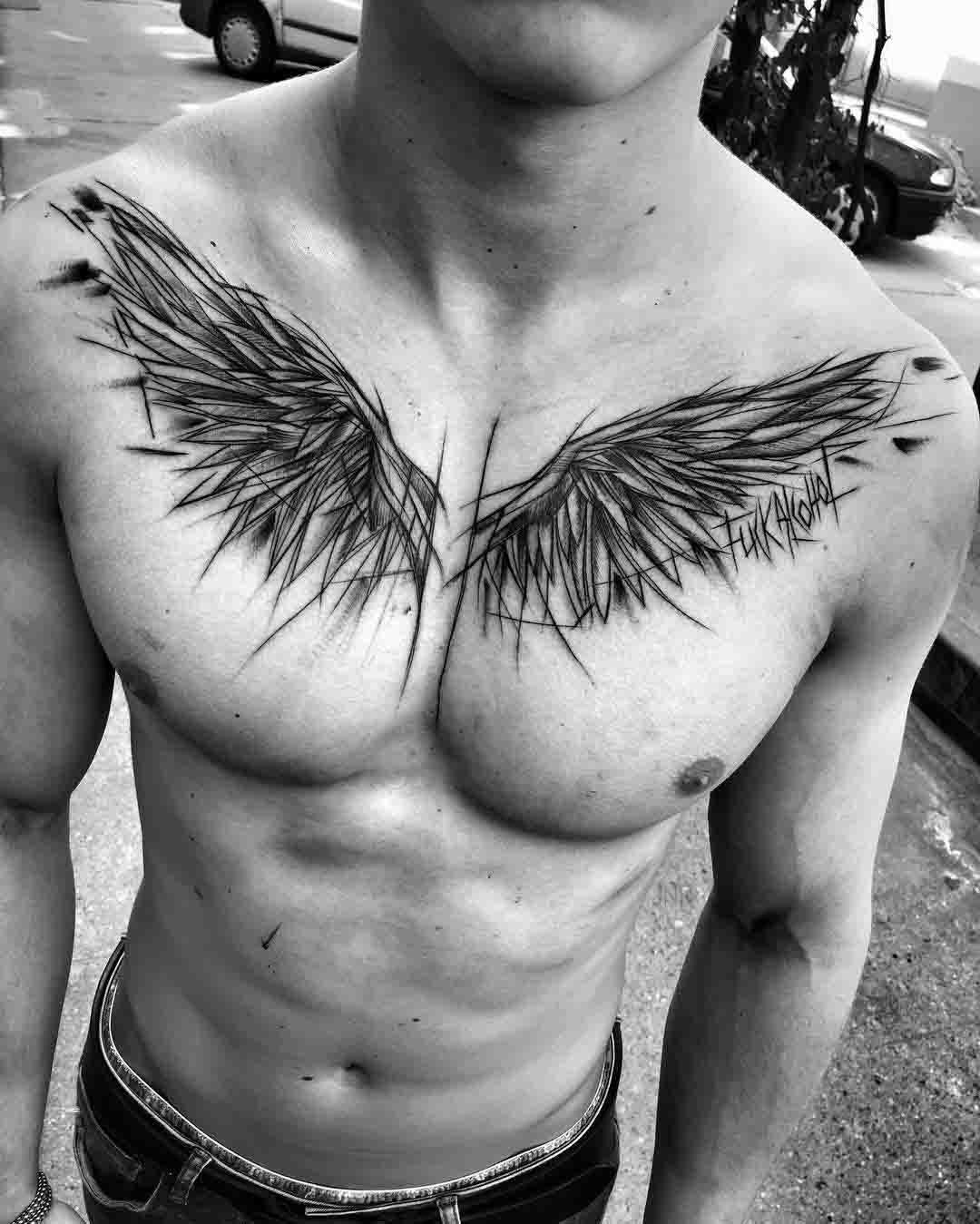 chest tattoo wings