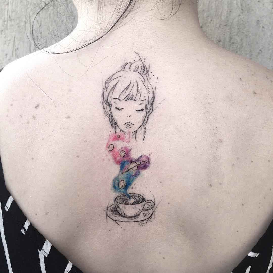 back tattoo coffee