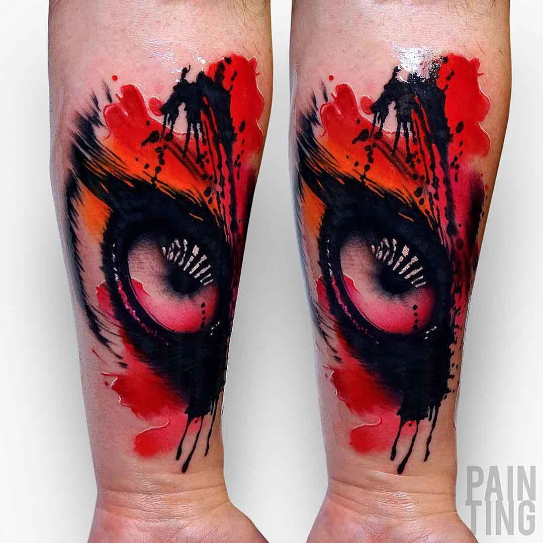 real eye tattoo watercolor