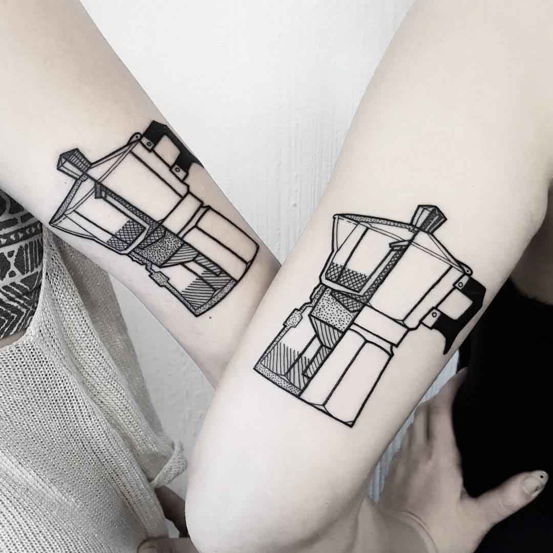 couple tattoo moka pot