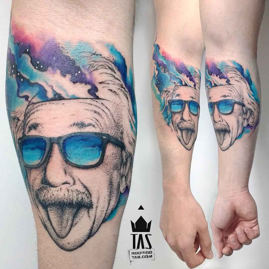 arm tattoo albert einstein