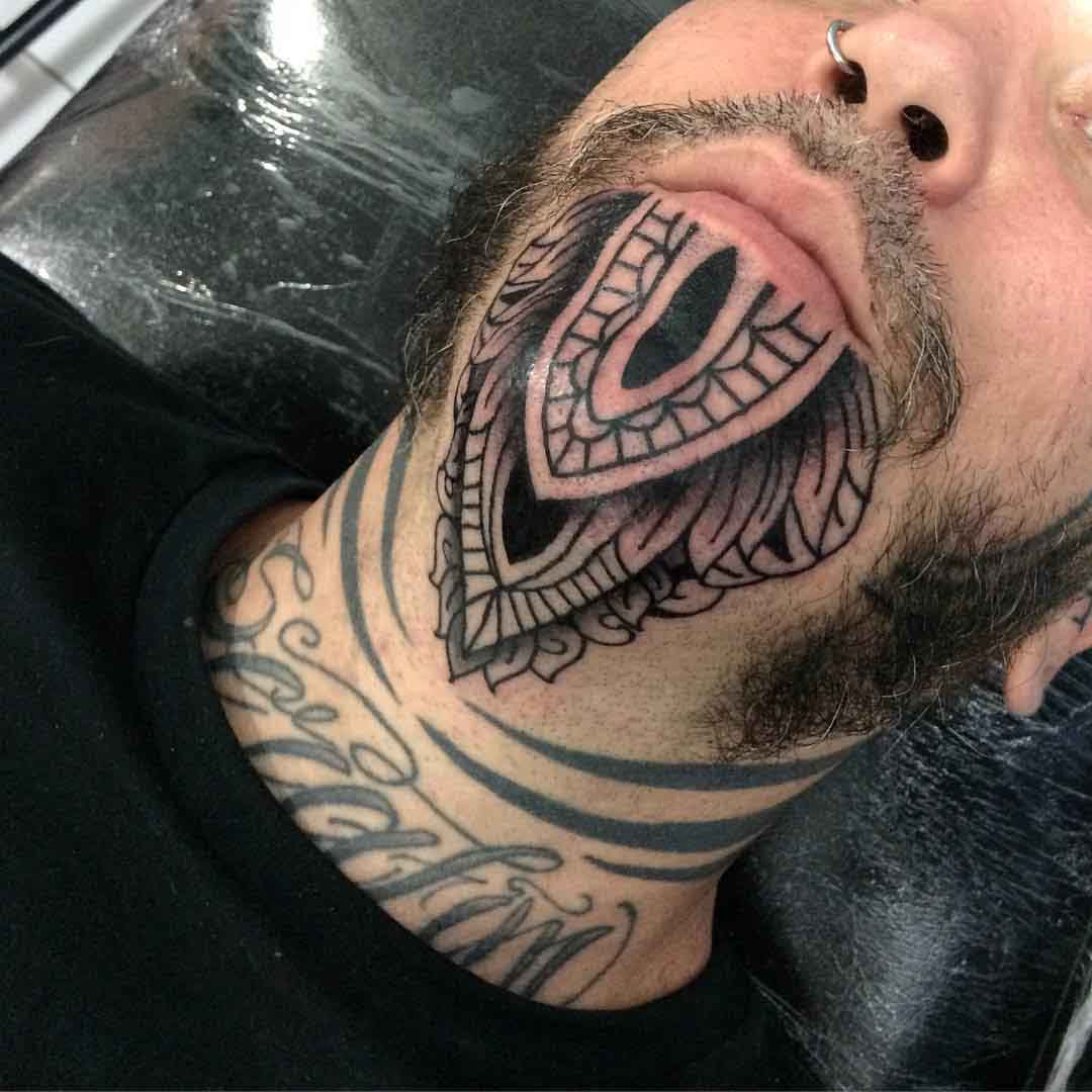 Beard-like Chin Tattoo by ribasxvx