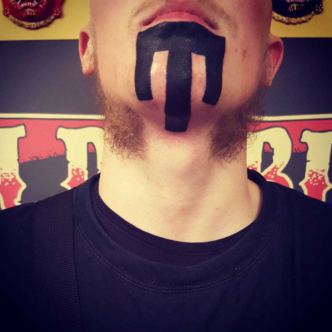 Blackwork Tattoo on Chin by henriktm