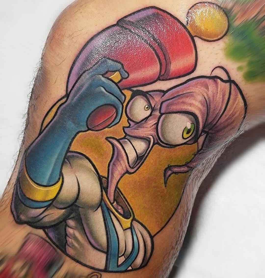 new school tattoo earth worm jim