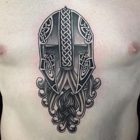 Helmet Tattoo Celtic by Marcel Blue