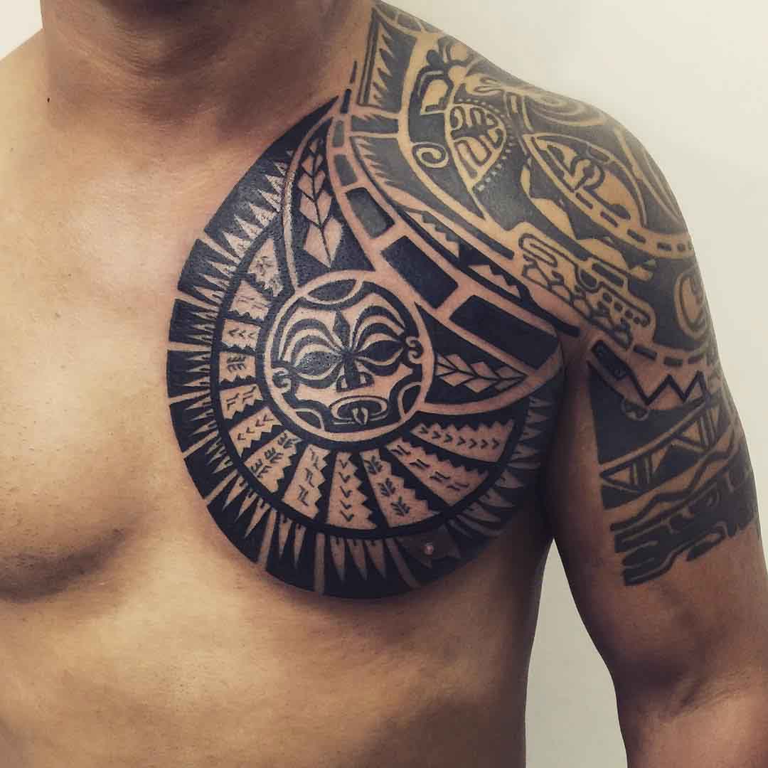 Maori Chest Chest Tattoo Designs by Janser