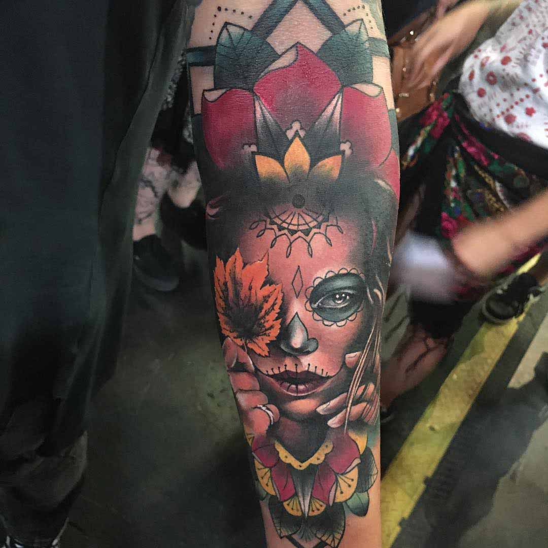 santa muerte girl tattoo