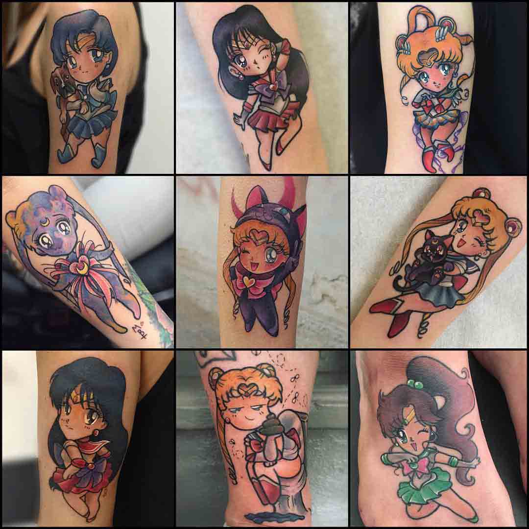 new school tattoos sailor moon characters