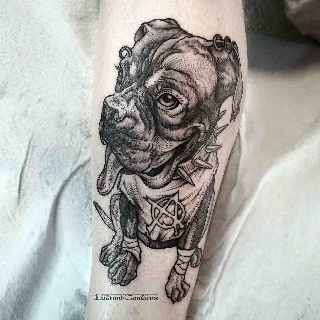 punk dog tattoo