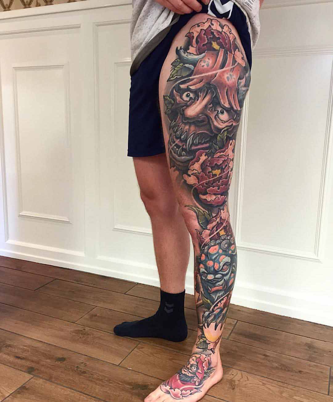 leg sleeve along leg side