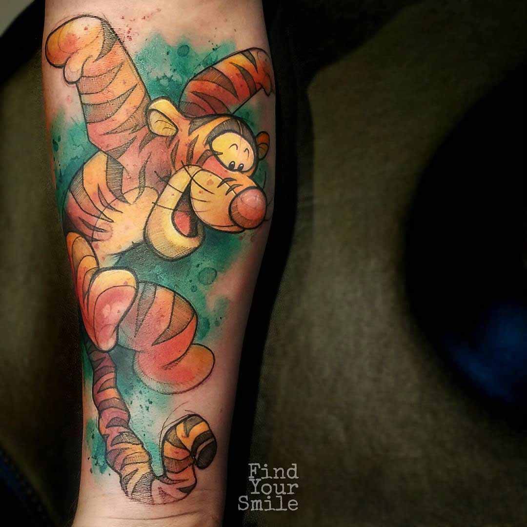 watercolor tigger tattoo