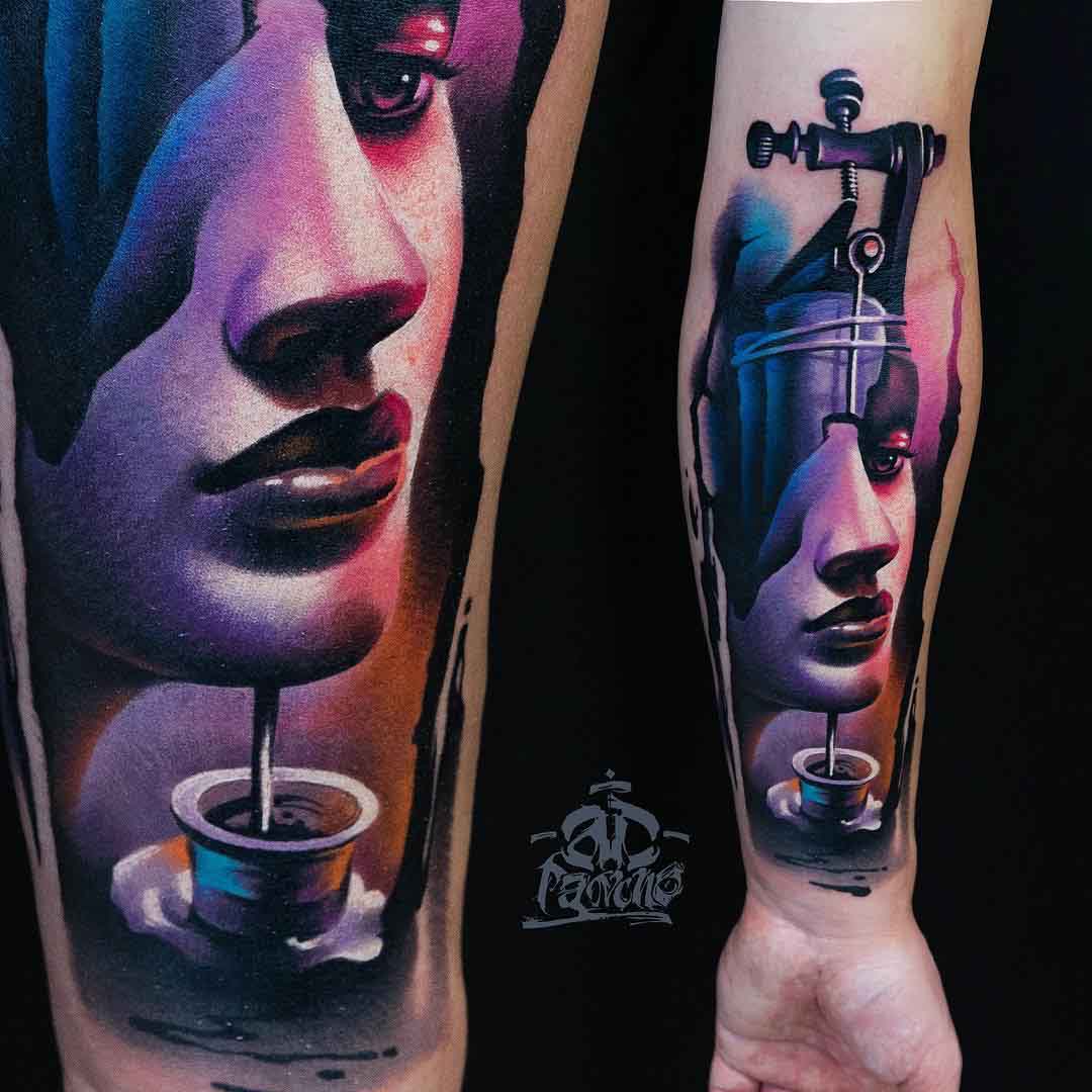 amazing 3D tattoo on forearm