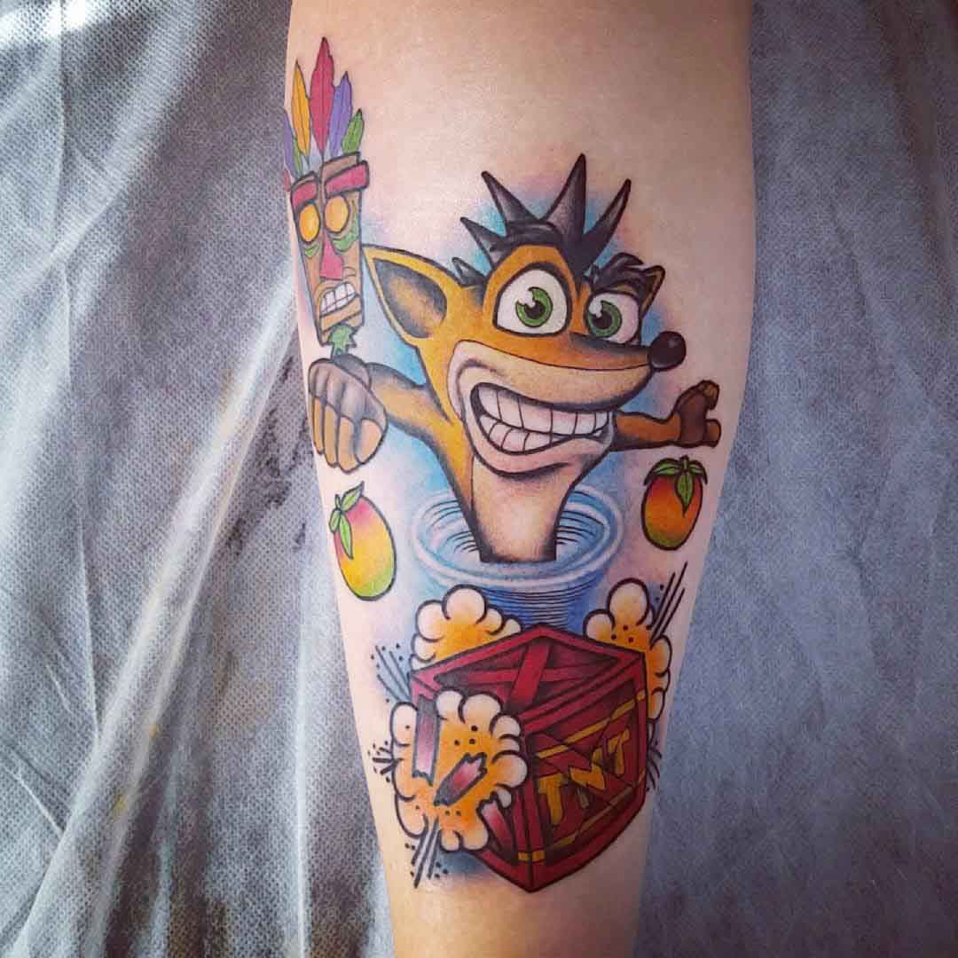 crash tattoo new school style