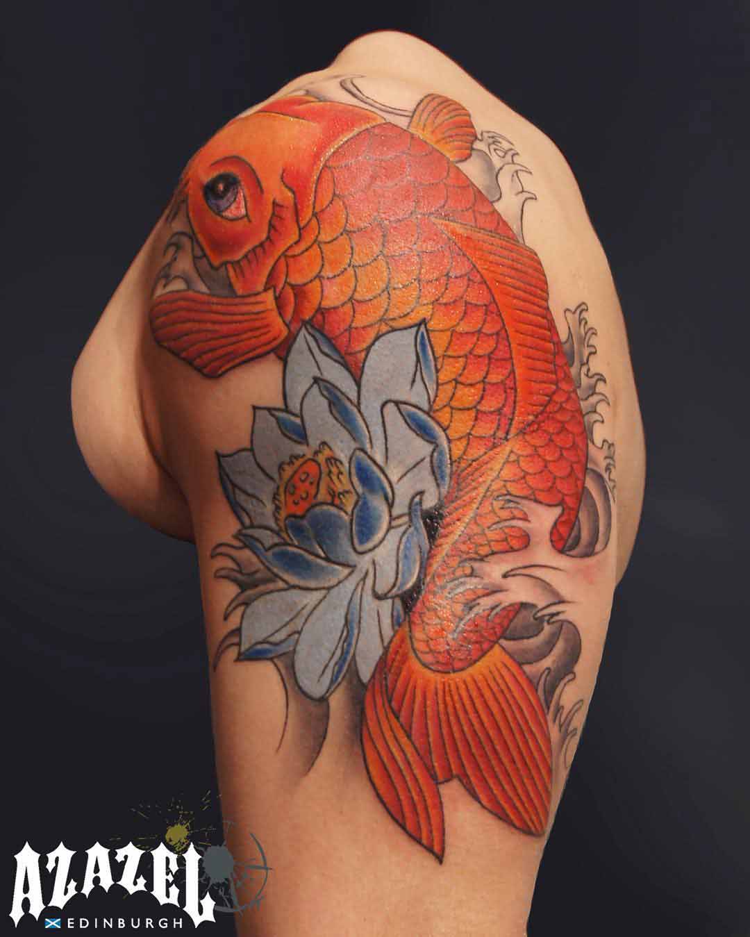 shoulder Koi fish tattoo