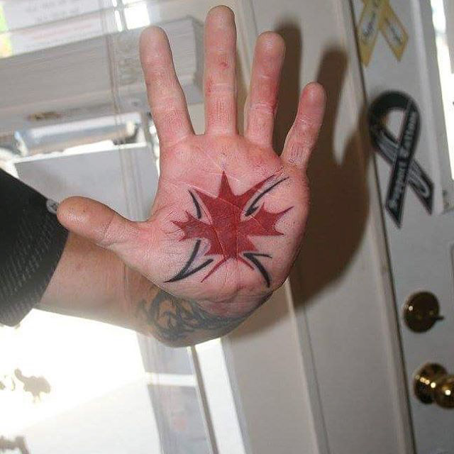 Mapple-like Palm Tattoo by Dave Sanders