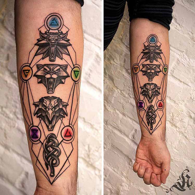 witcher tattoos on forearm