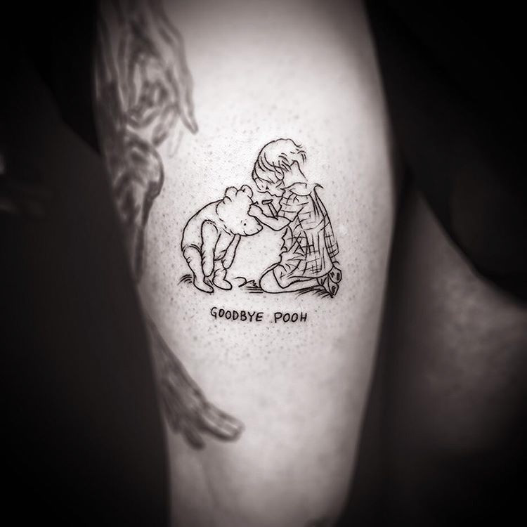 Winnie the Pooh tattoo outline