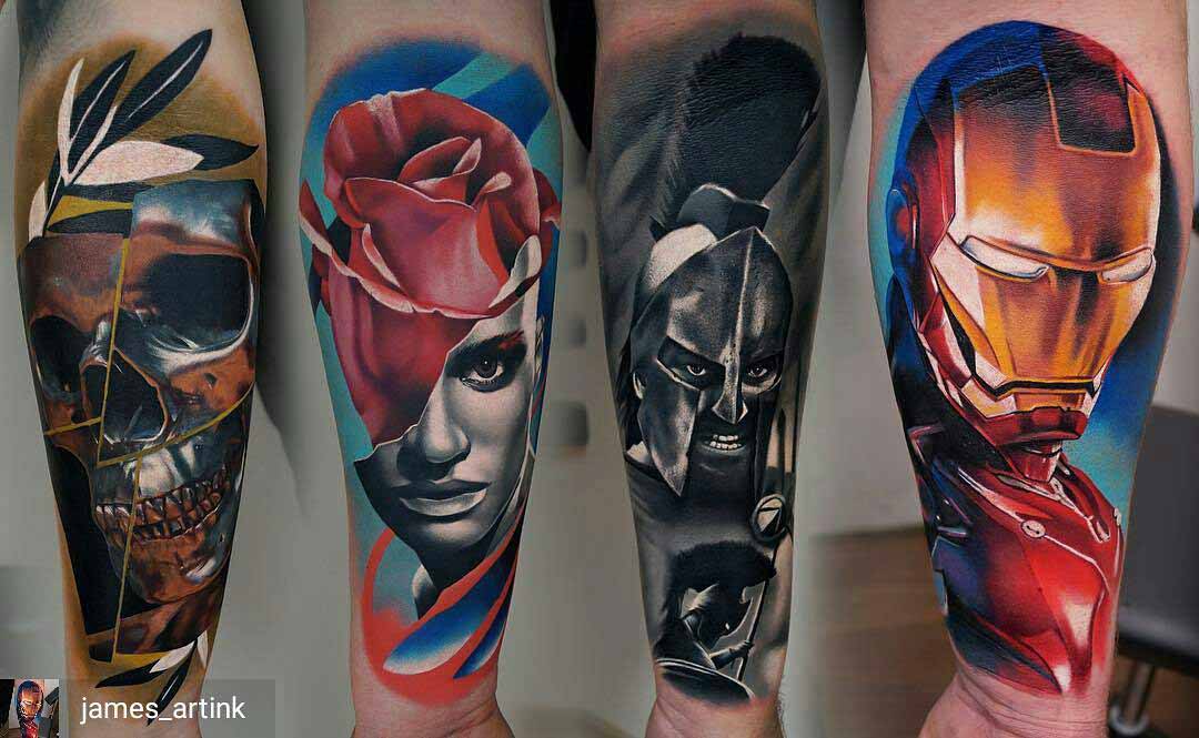 realistic tattoos on arm