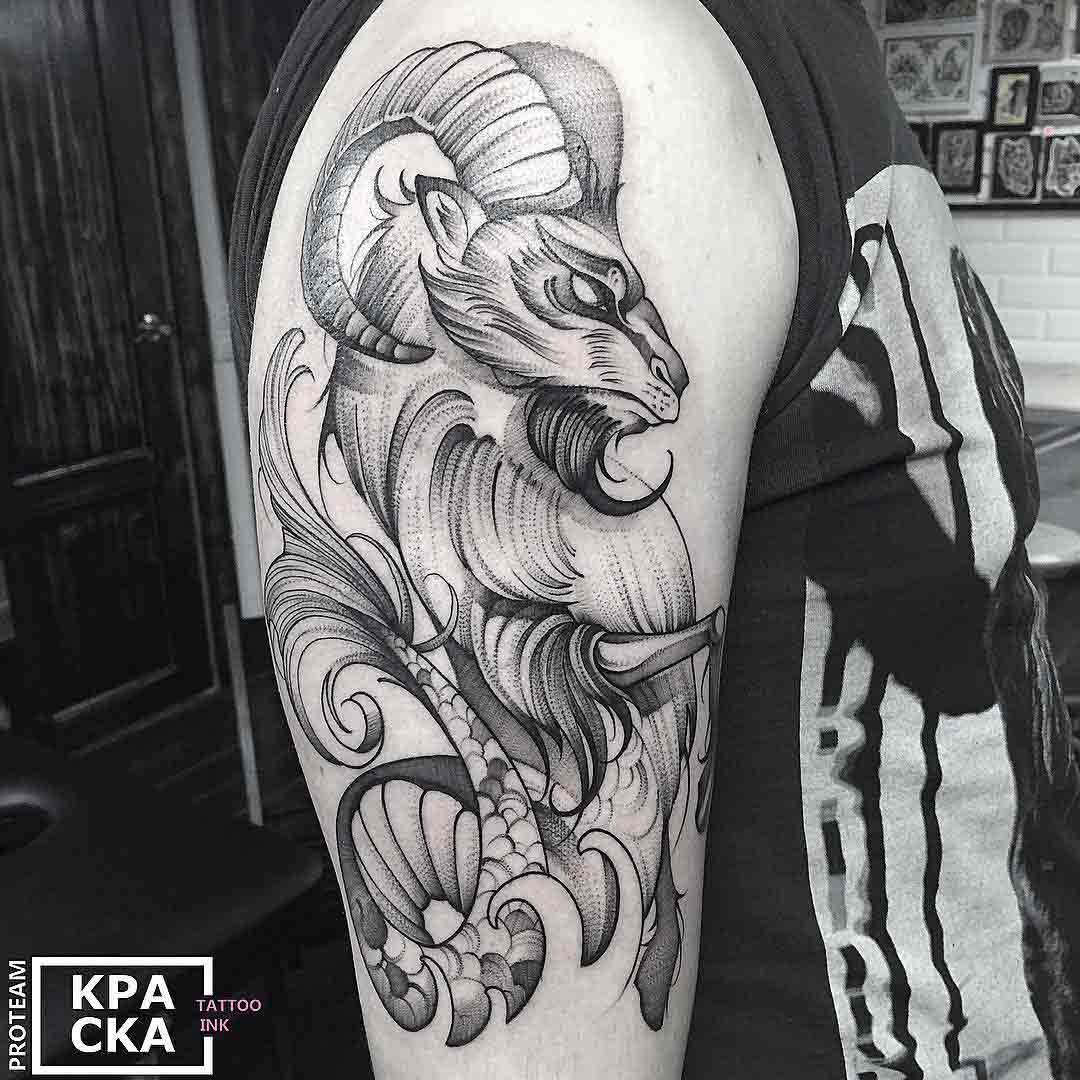 shoulder tattoo ram big