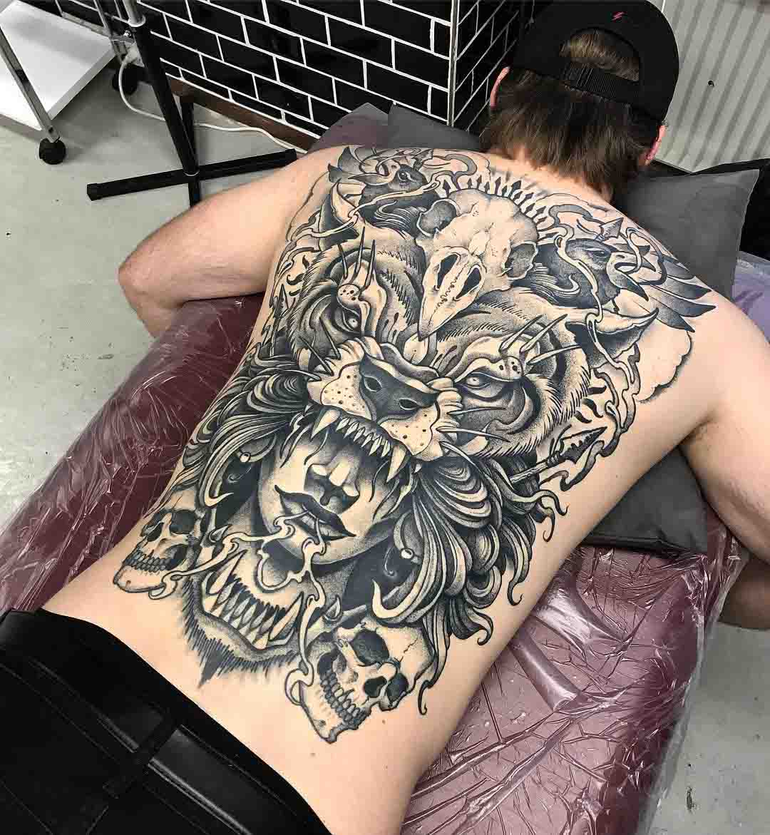 full back tattoo big scale