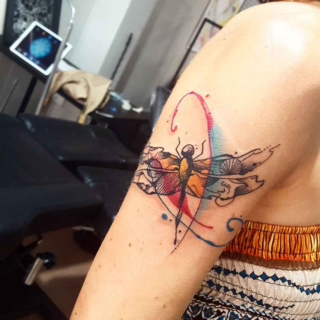 watercolor dragonfly tattoo